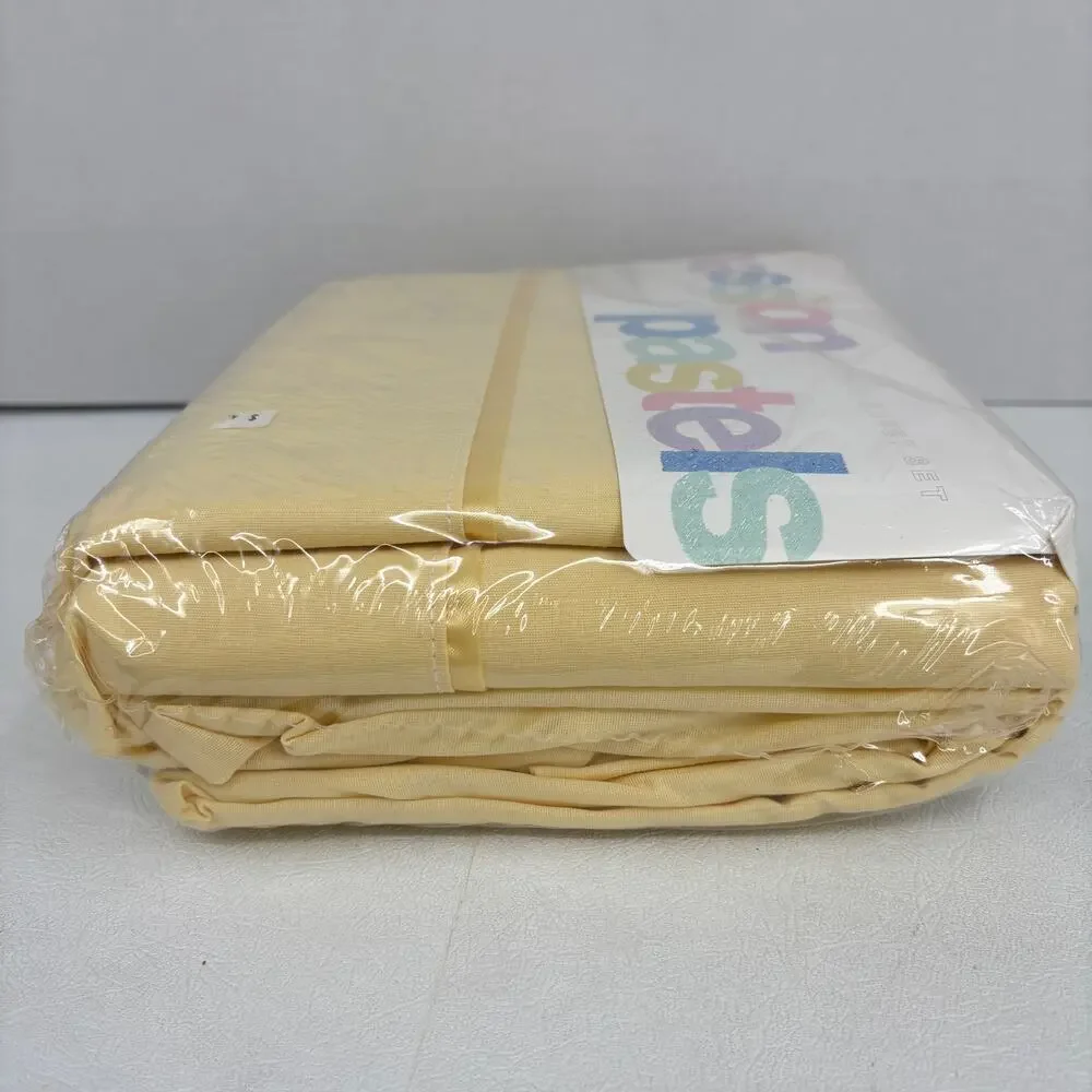 Dayton Hudson Twin Sheets Set Passion Pastels Buttercup 180 Thread Count Vintage